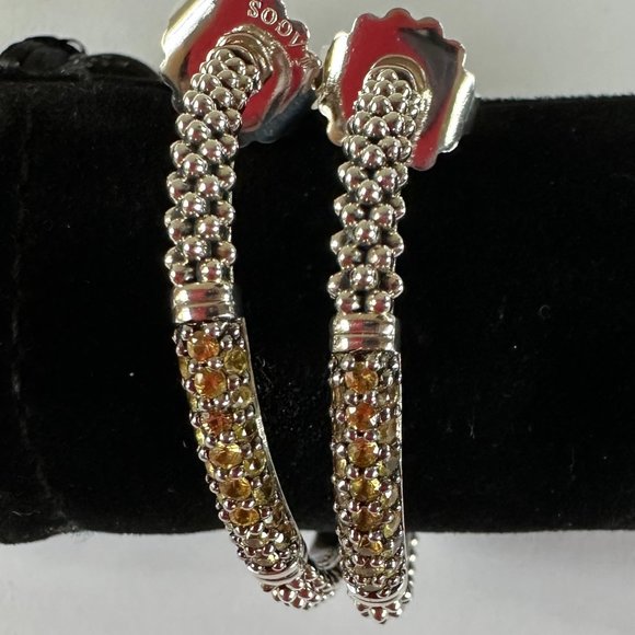 Lagos Caviar Hoop Earrings - Picture 8 of 15